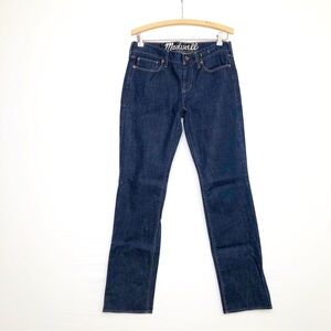 Madewell rail street boot cut dark wash jeans